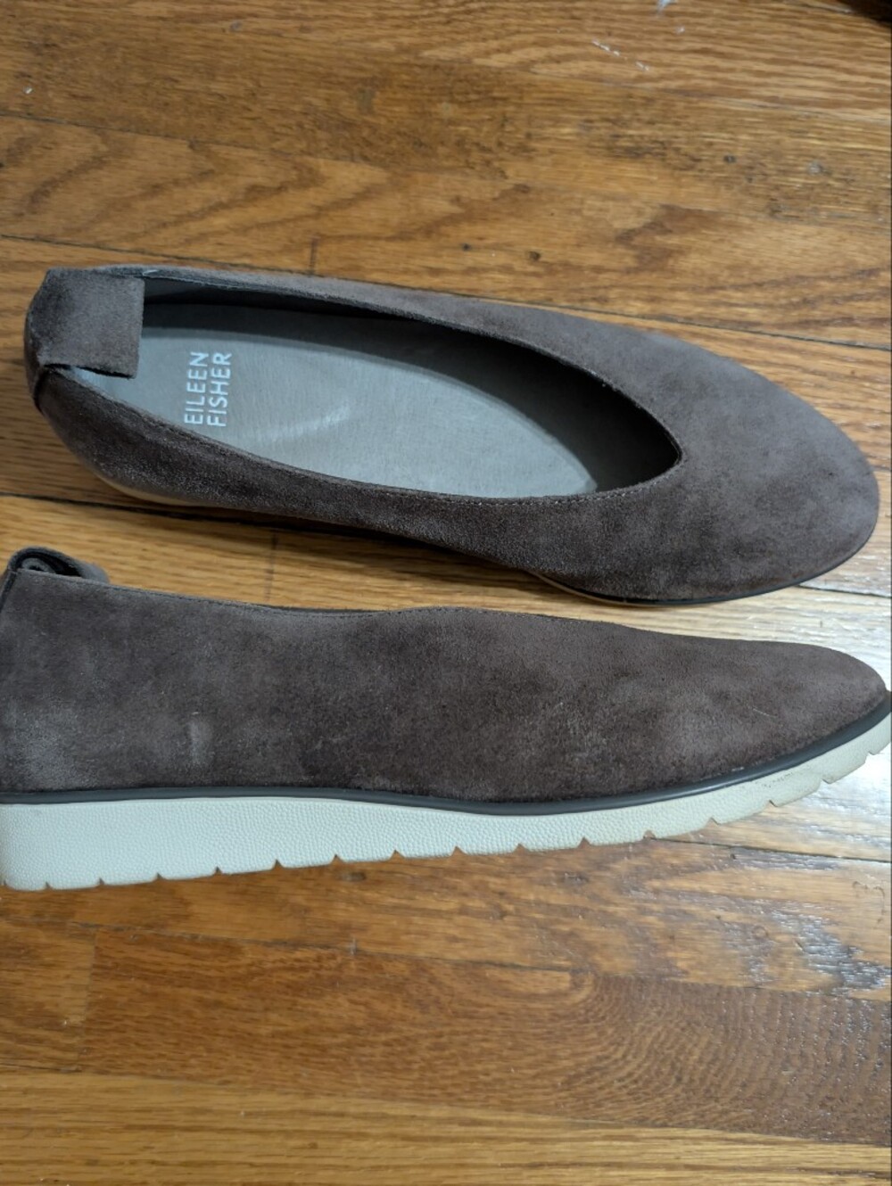 Eileen Fisher Humor Gray Suede Wedges US8.5 run smaller like US8